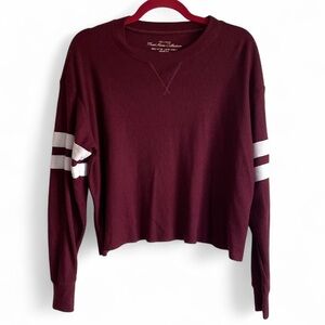 Hollister Thermal Waffle Knit Cropped Shirt